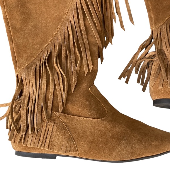 Sam Edelman Utah Suede Leather Fringed Moccasin Boot - Picture 4 of 14